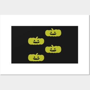 Squat Jack-O-Lantern Tile (Bright Green) Posters and Art